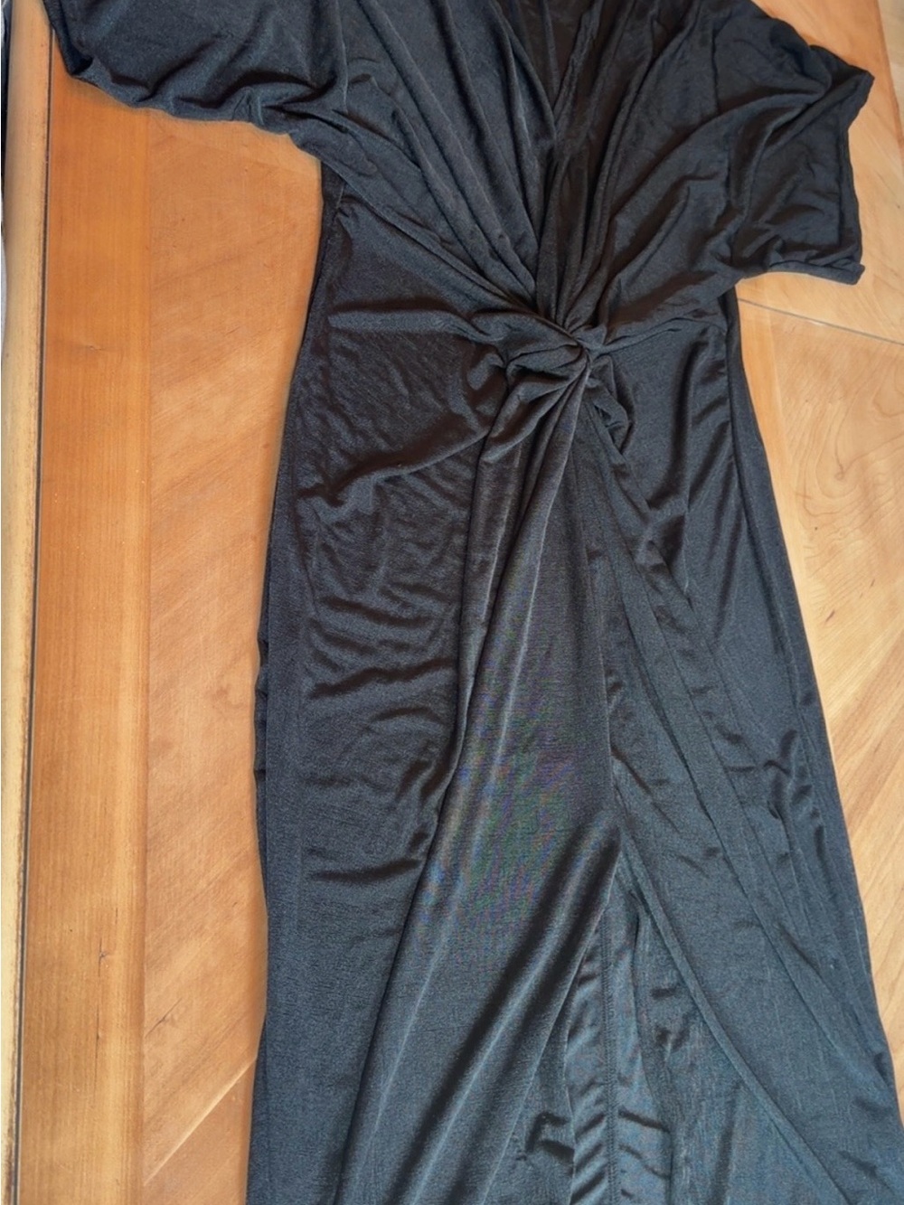 Fashion Nova Black Twist-Knot Maxi Dress